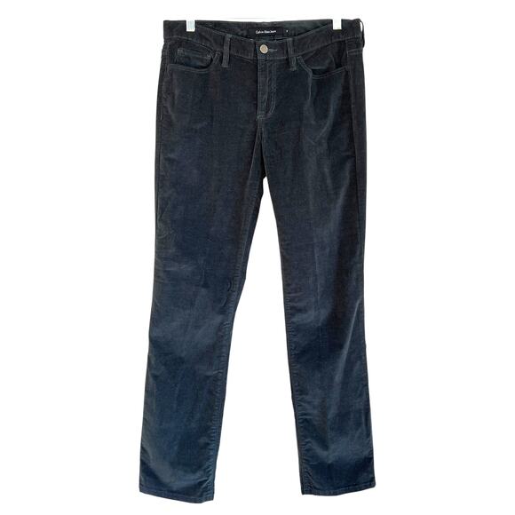 Calvin Klein Womens Straight Leg Corduroys Dark Green Size 8 Boho Goblincore - Picture 1 of 9